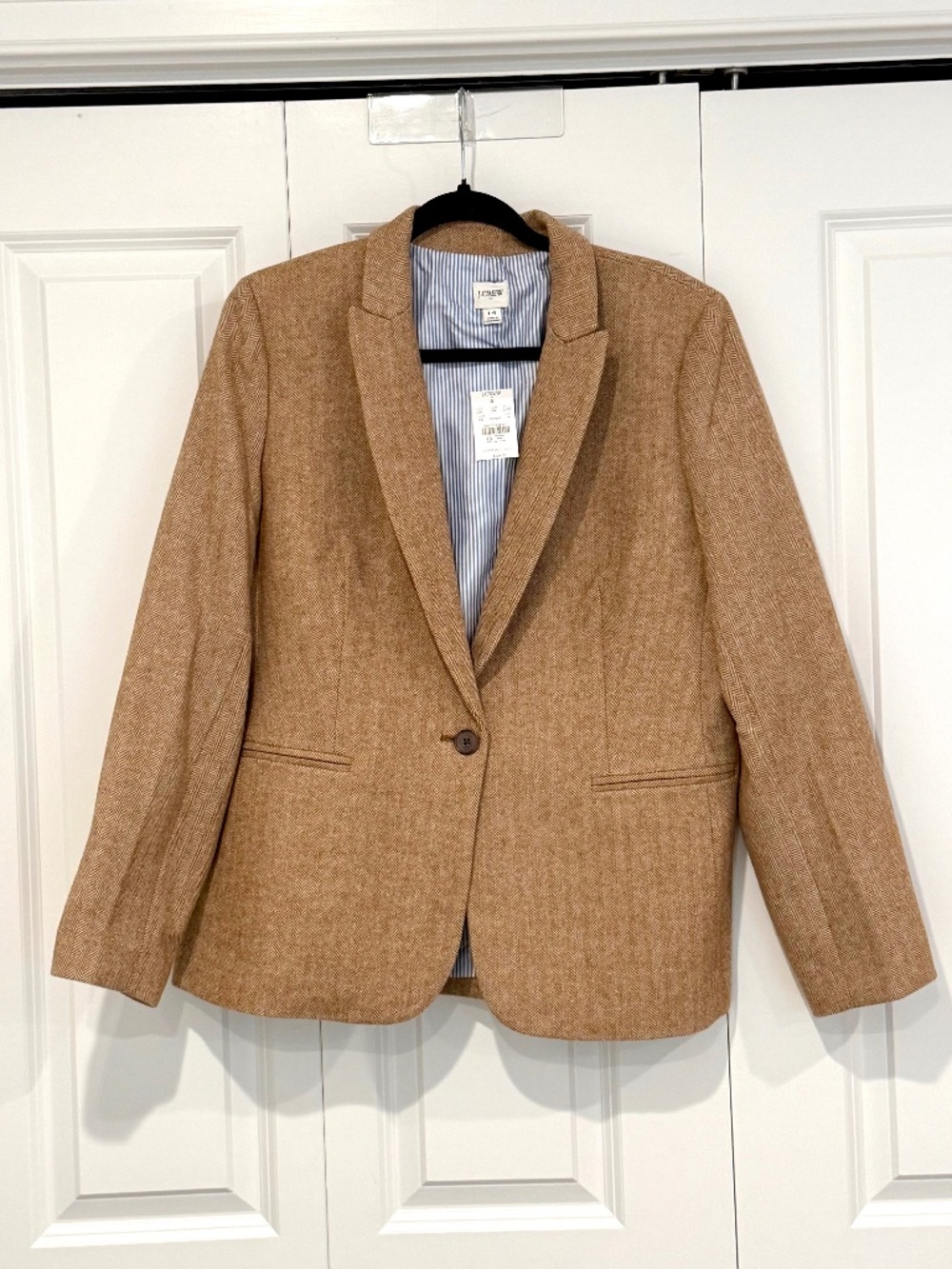 J.Crew Factory Herringbone Wool-Blend Blazer NWT - Size 14